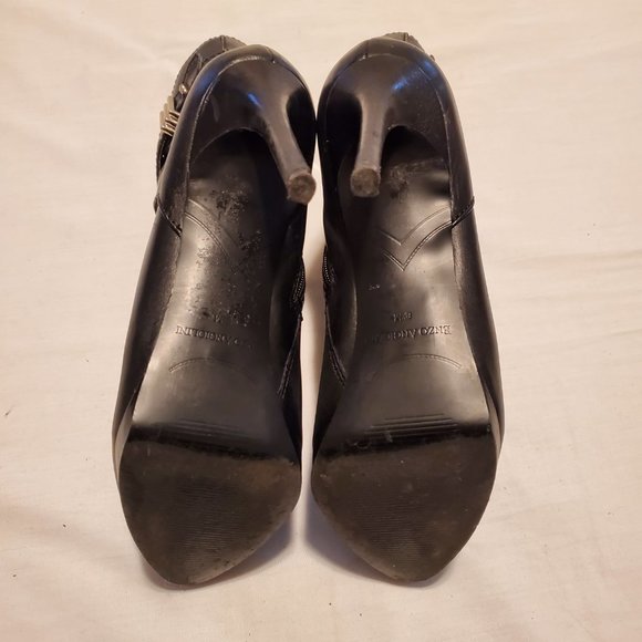 Enzo Angiolini Black Platform Ankle Boots with Silver Accents & Straps Size 8.5 - Picture 6 of 13